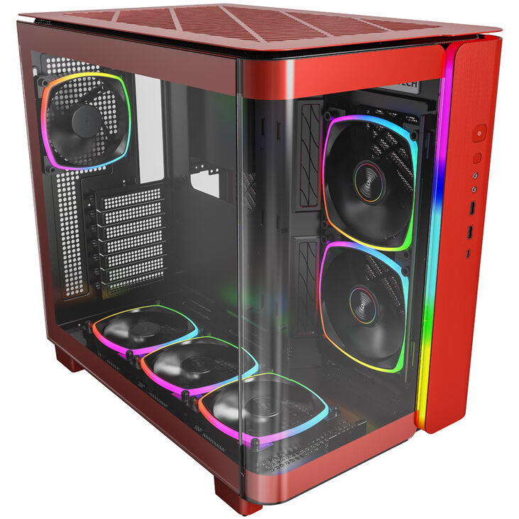 Montech KING 95 PRO Mid Tower, Tempered Glass, ARGB - Red image number 1