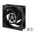 Arctic P8 PWM PST Fan - 80mm, Pack of 5 image number null