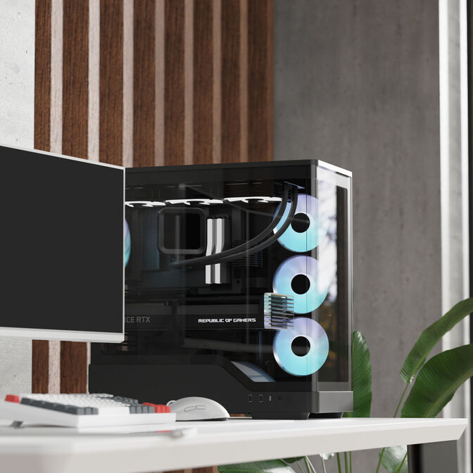 Aerocool P500A PC-Geh&auml;use, Midi-Tower, ATX, Tempered Glass, RGB - schwarz image number 3