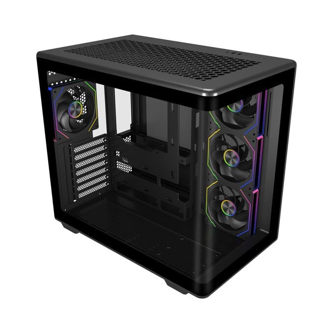 Cooler Master Elite 600 PC Case, Mid Tower, ATX, Tempered Glass - including 4x Fans, Black image number 1