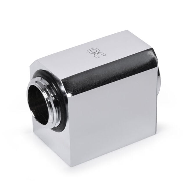 Alphacool Low Profile Adapter 90 Grad G1/4 Zoll AG auf G1/4 Zoll IG - drehbar - Chrome image number 2