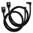 Corsair Premium Sleeved SATA cable angled, black 60cm - 2 pack image number null