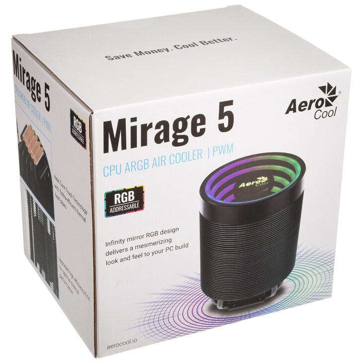 Aerocool Mirage 5 CPU Kühler, ARGB, PWM - schwarz image number 7