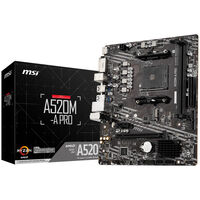 MSI A520M-A Pro Mainboard, Sockel AM4, AMD A520, Micro-ATX, DDR4