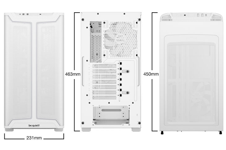 be quiet! Pure Base 501 DX PC-Gehäuse, Midi-Tower, ATX, ARGB, Tempered Glass - weiß image number 1