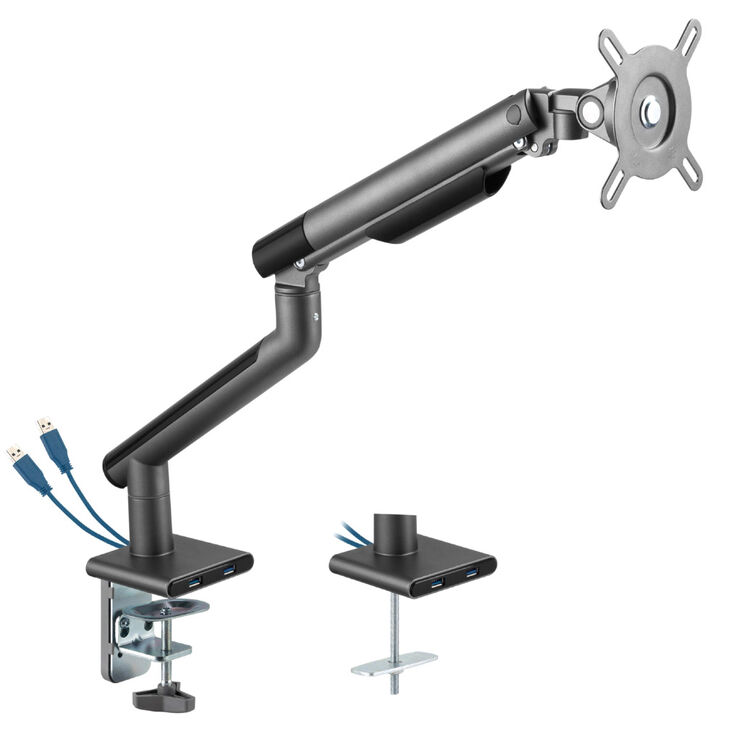 Alterzone Arm One USB Aluminum Monitor Arm, 2 x 3.0 USB Ports, Grau image number 4