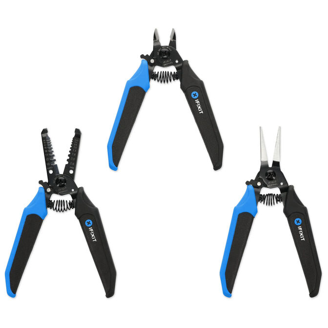 iFixit Mandible 3-teiliges Zangen-Set - Schwarz/Blau image number 0