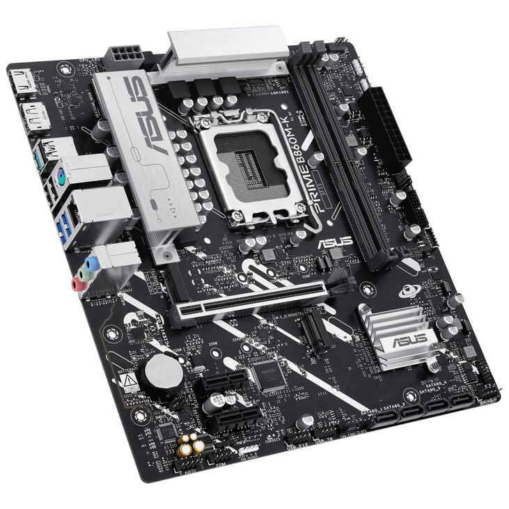 ASUS Prime B860M-K Motherboard, Socket LGA 1851, Intel B860, Micro-ATX, DDR5 image number 1