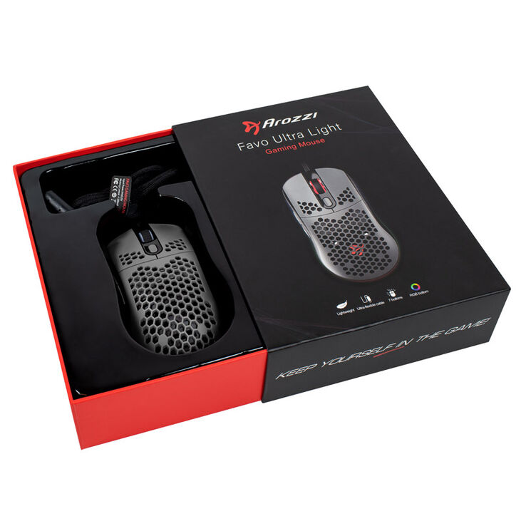 Arozzi Favo Ultra Light Gamingmaus - schwarz/grau image number 6