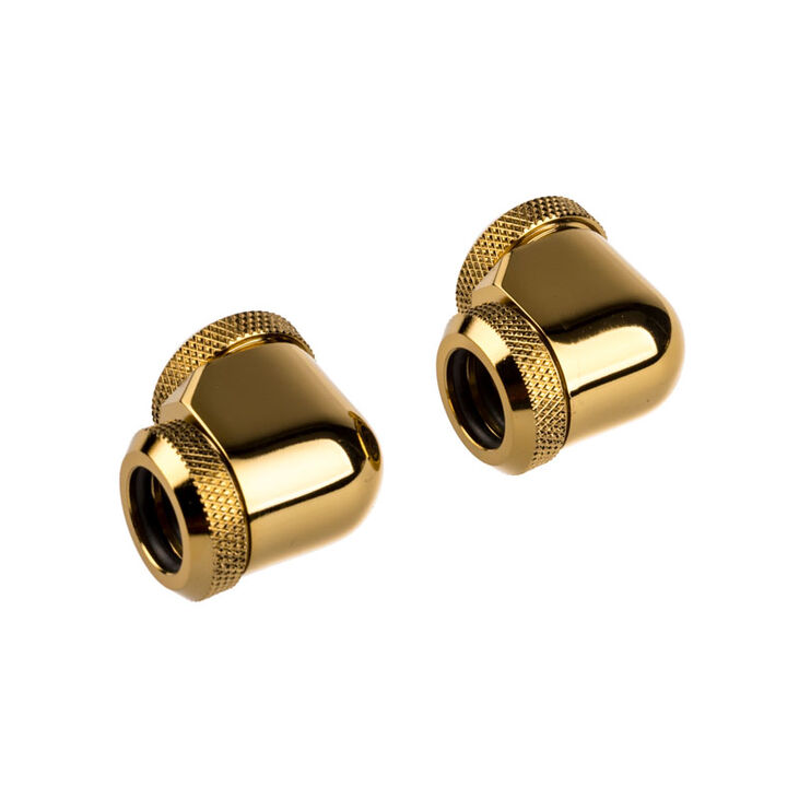 Corsair Hydro X Series XF Hardline Adapter 90 Degree 12mm OD to 12mm OD Hardtube - 2 Pack, gold image number 1