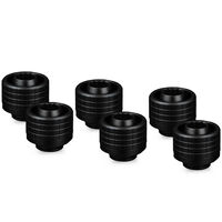 Thermal Grizzly DeltaMate Kompressions-Fitting, Messing, G1/4"-Gewinde - schwarz, ST16, 6er-Pack