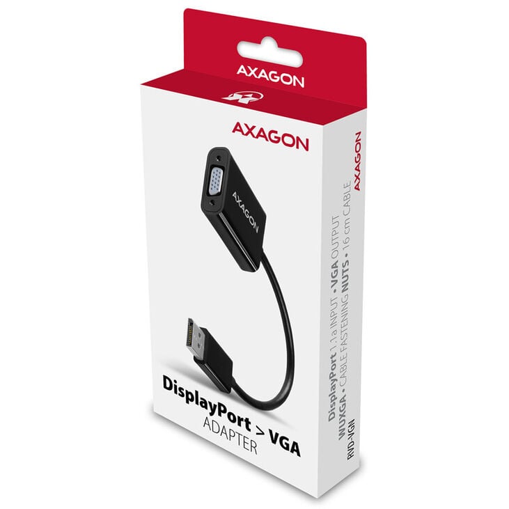 AXAGON RVD-VGN DisplayPort auf VGA Adapter, WUXGA - schwarz image number 2