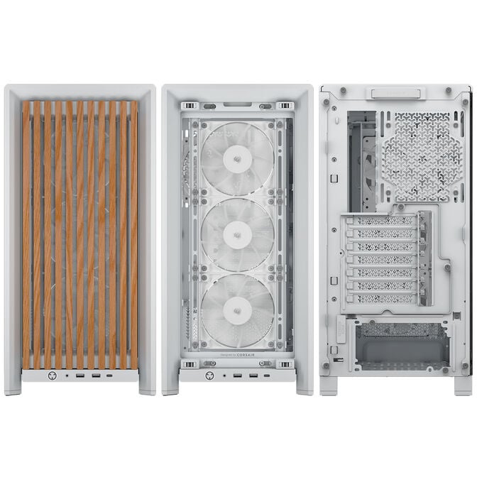 Corsair FRAME 4000D RS Wood PC Case, Mid Tower, E-ATX - Wood, white image number 5