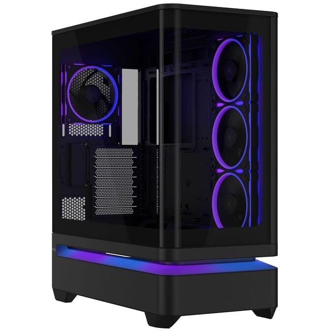 ASUS Prime AP304 ARGB PC Case, Mid Tower, ATX, ARGB, Tempered Glass &ndash; black image number 3