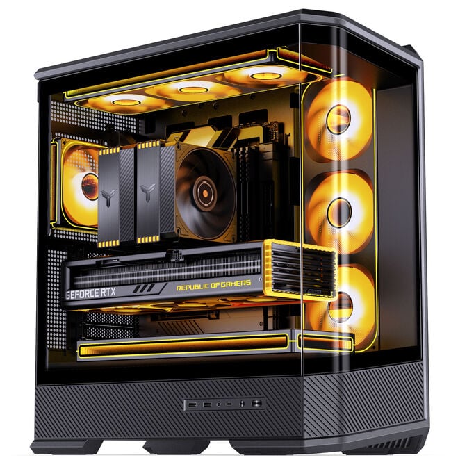 Jonsbo D400 PC-Geh&auml;use, Midi Tower, ATX, Tempered Glass - schwarz image number 5