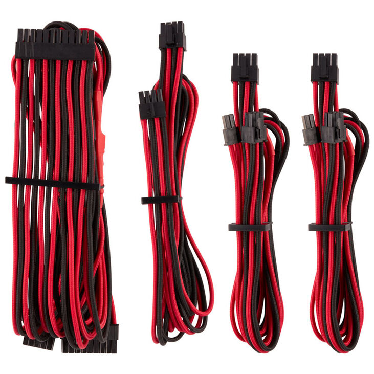 Corsair Premium Sleeved Kabel-Set (Gen 4) - rot/schwarz image number 0