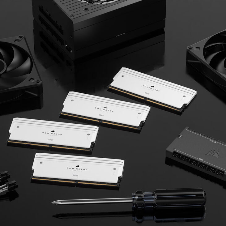 Corsair Dominator Titanium DDR5-6400 RAM, CL32, XMP - 64 GB Dual-Kit, white image number 8