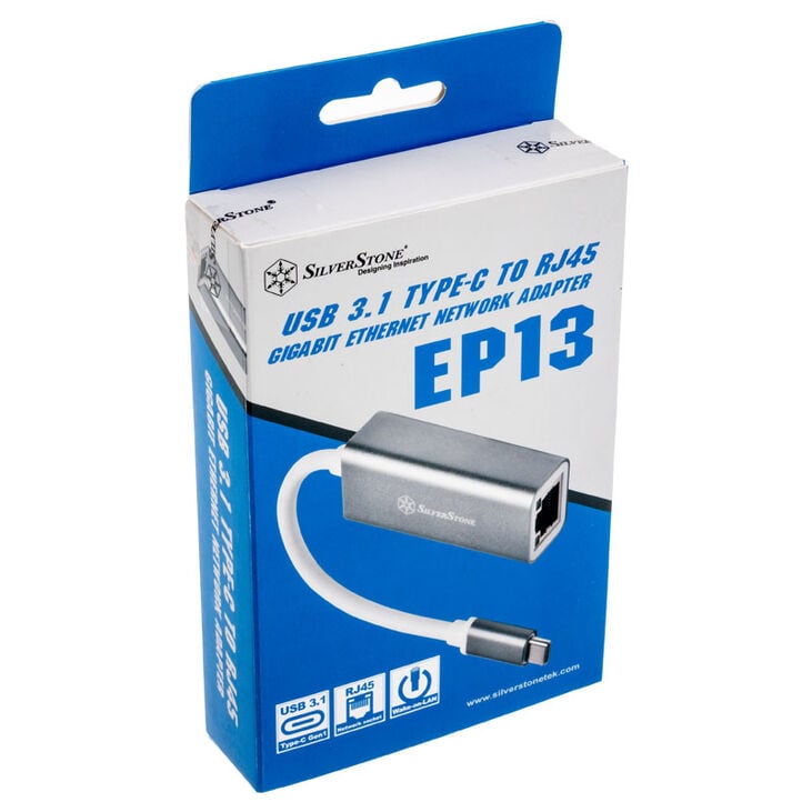 SilverStone SST-EP13C - Gigabit Ethernet Netzwerk-Adapter von USB 3.1 Typ C - grau image number 3
