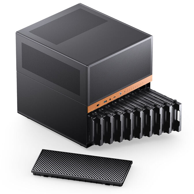 Jonsbo N6 NAS Case, Cube Case, mATX, Steel/Mesh - Black image number 7