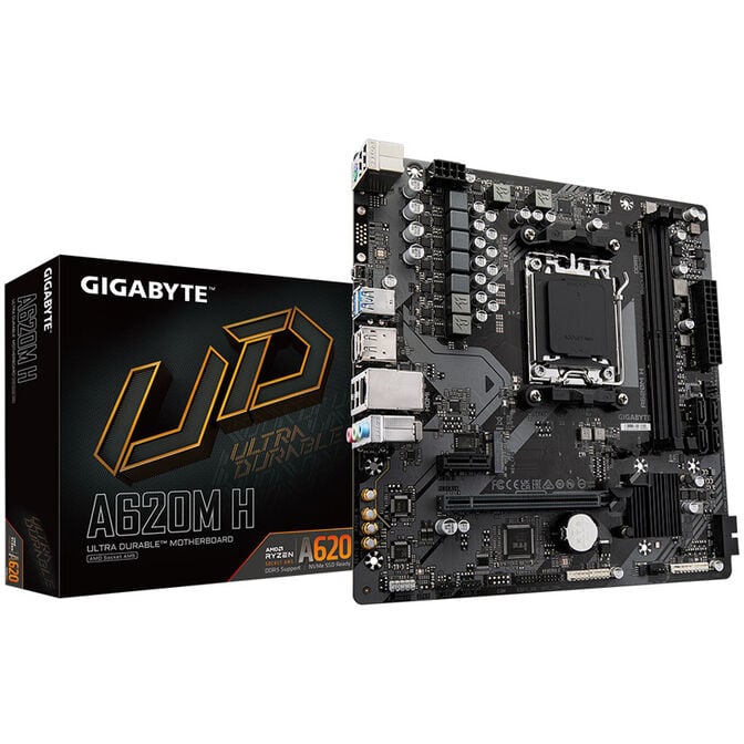 GIGABYTE A620M H Mainboard, Sockel AM5, AMD A620, mATX, DDR5 image number 0