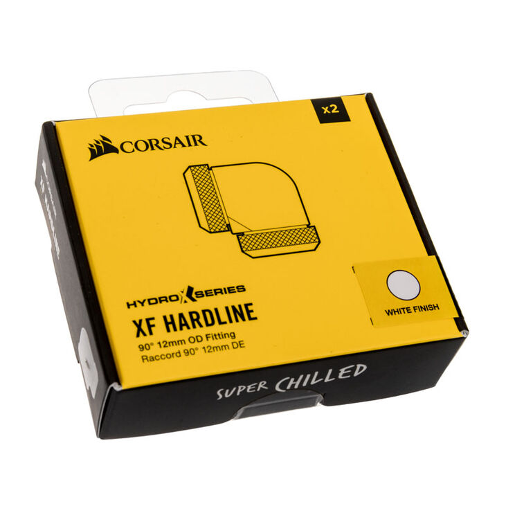 Corsair Hydro X Series XF Hardline Adapter 90 Grad 12mm AD auf 12mm AD Hardtube - 2er Pack, weiß image number 2
