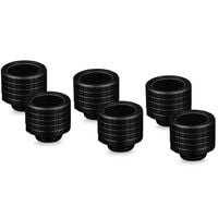 Thermal Grizzly DeltaMate Fitting, Brass, G1/4&rdquo; Thread - Black, HT16, Pack of 6
