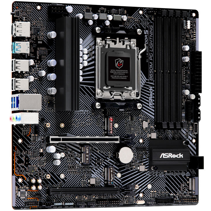 ASRock B650M PG Lightning, AMD B650 Mainboard - Sockel AM5, DDR5 image number 1