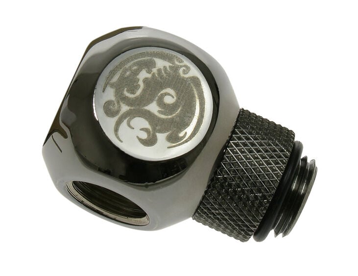 Bitspower Adapter Q-Splitter G1/4 Zoll AG auf 3x G1/4 Zoll IG - drehbar, schwarz glänzend image number 0