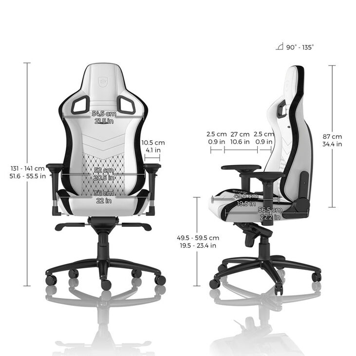 noblechairs EPIC Gaming Stuhl - weiß/schwarz image number 2