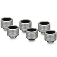 Thermal Grizzly DeltaMate Fitting, Messing, G1/4&rdquo;-Gewinde - nickel, HT16, 6er-Pack