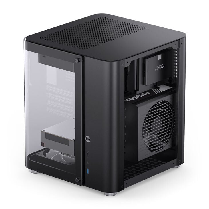 Jonsbo TK-1 2.0 Micro-ATX Gehäuse, Tempered Glass - schwarz image number 4