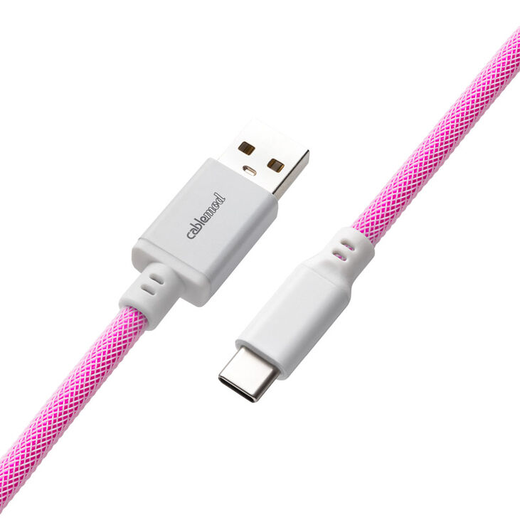 CableMod PRO Coiled Keyboard Cable USB-C zu USB Typ A, Strawberry Cream - 150cm image number 2