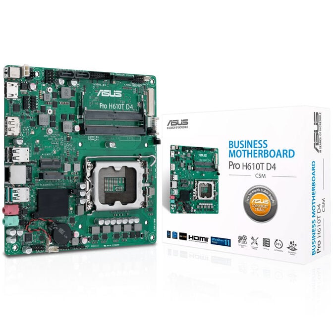 ASUS PRO H610T D4-CSM, Intel H610 motherboard, Socket 1700, DDR4 image number 0