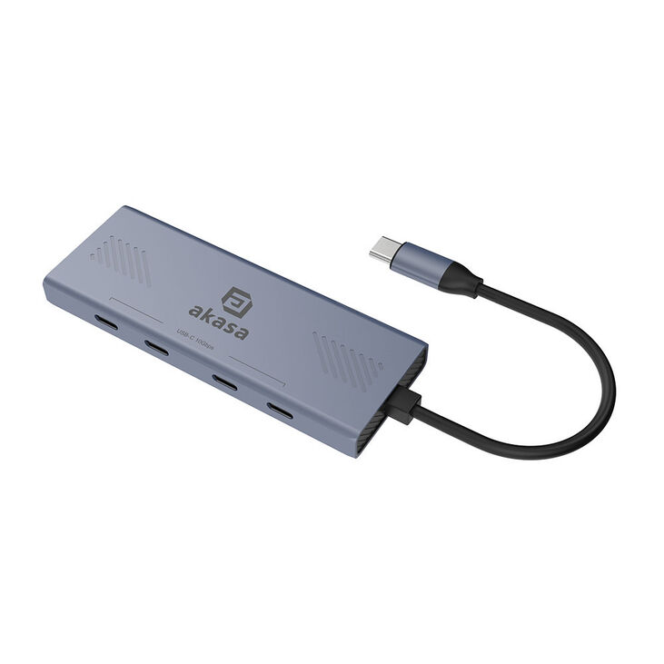 Akasa USB 4-in-1 Hub - 4x USB-C, 18cm, silver image number 1