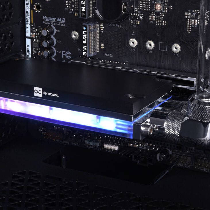 Alphacool Core M.2 NVMe PCIe 5.0 Liquid Cooler, ARGB - black image number 5