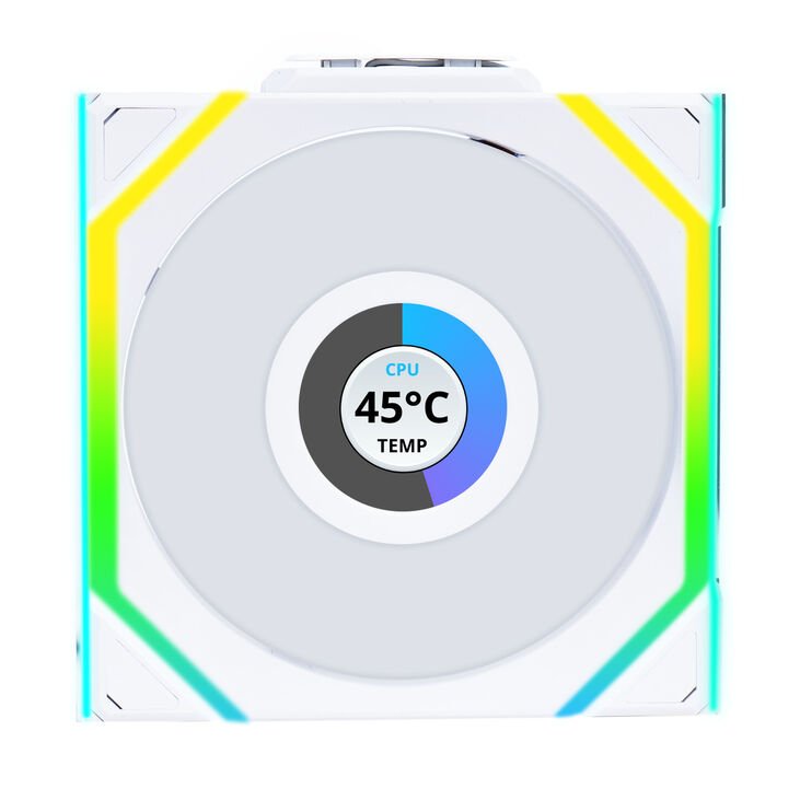 Lian Li UNI FAN SL Wireless LCD Fan, ARGB, PWM, 3-Pack incl. Controller - Reverse Blade, 120 mm, white image number 3