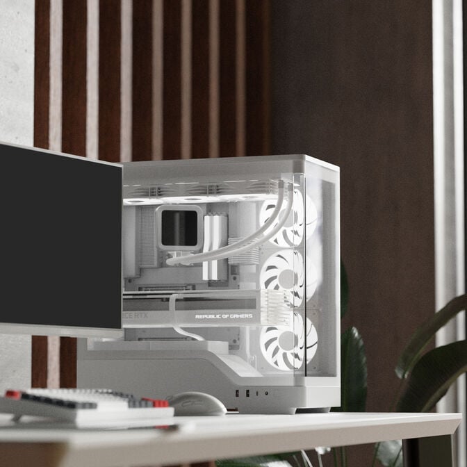 Aerocool P500A PC-Geh&auml;use, Midi-Tower, ATX, Tempered Glass, RGB - wei&szlig; image number 3