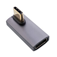 InLine&reg; USB4 Adapter - USB-C Stecker/Buchse vertikal rechts/links gewinkelt, grau
