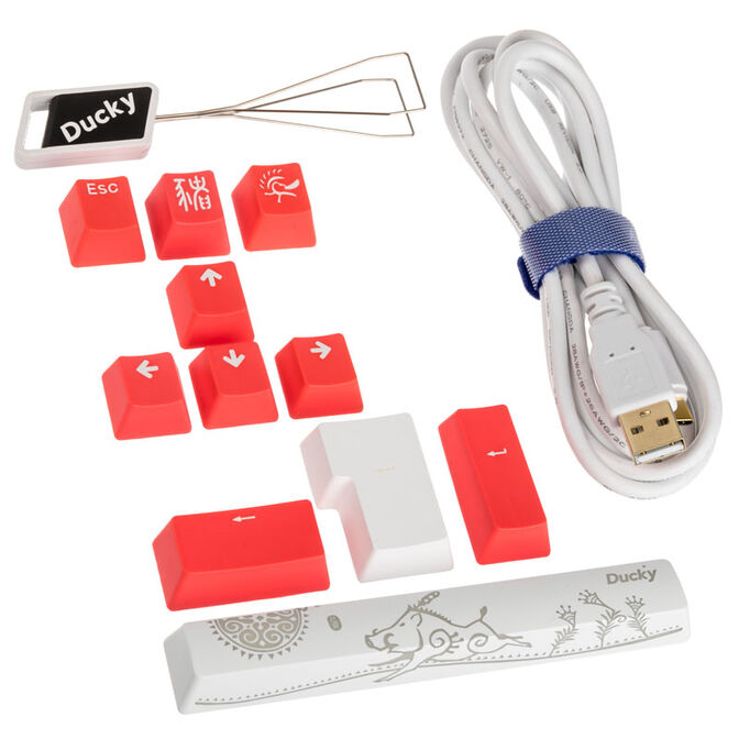 Ducky One 2 Mini Gaming Keyboard, MX Silent Red, RGB LED, white image number 7
