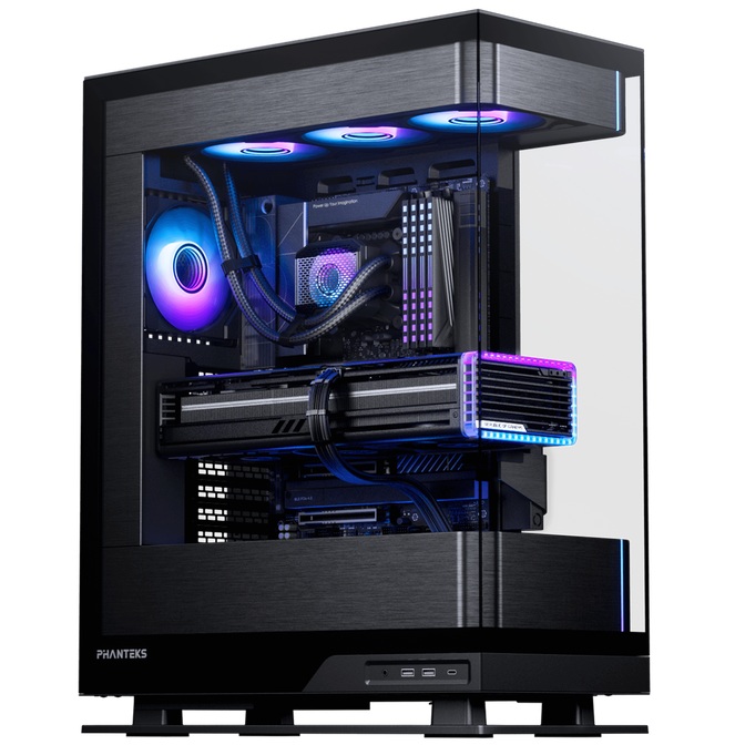 PHANTEKS Evolv X2 PC case, Mid Tower, E-ATX, Tempered Glass, DRGB - black + Glacier One 360M25 Gen2 DRGB AiO water cooling - 360mm image number 2