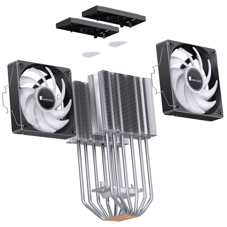 Jonsbo CR-3000E CPU cooler, dual tower, RGB - 120mm, black image number 9