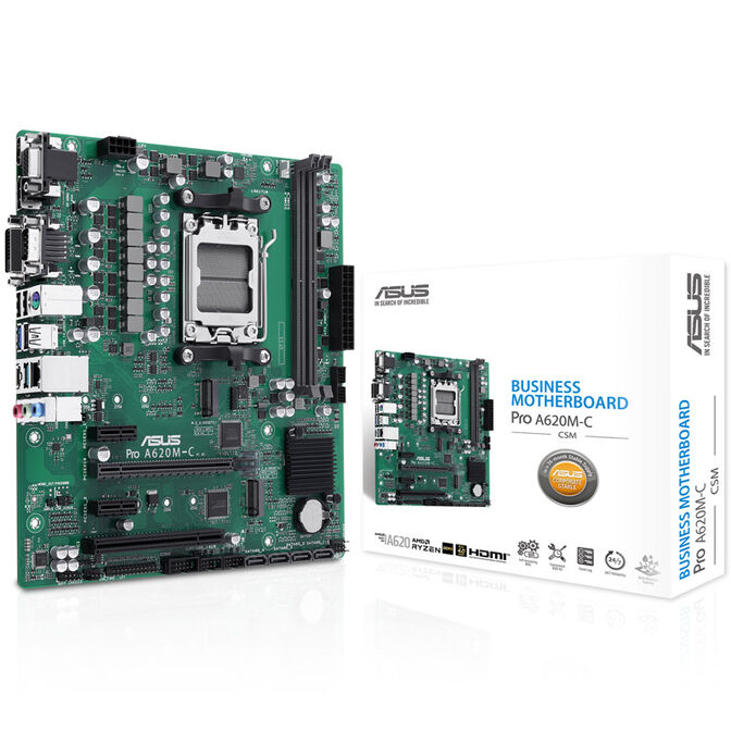 ASUS PRO A620M-C-CSM, AMD A620 motherboard, socket AM5, DDR5 image number 0