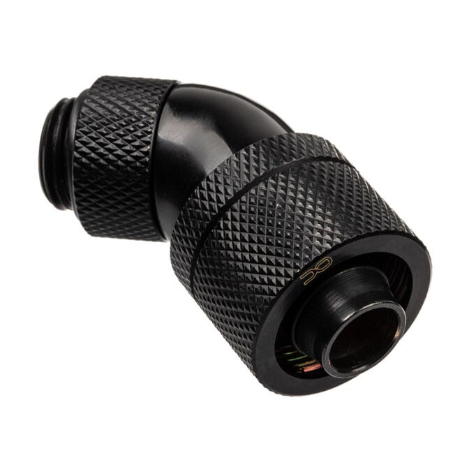 Alphacool HF connection 45 degrees G1/4 inch female thread to 16/10mm - rotatable, black image number 0