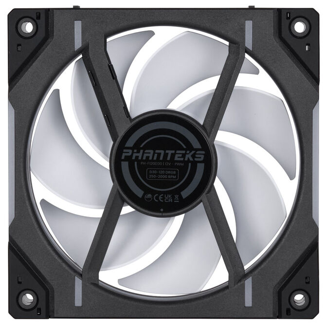PHANTEKS D30 PWM Regular Airflow D-RGB L&uuml;fter - 120mm, schwarz image number 3
