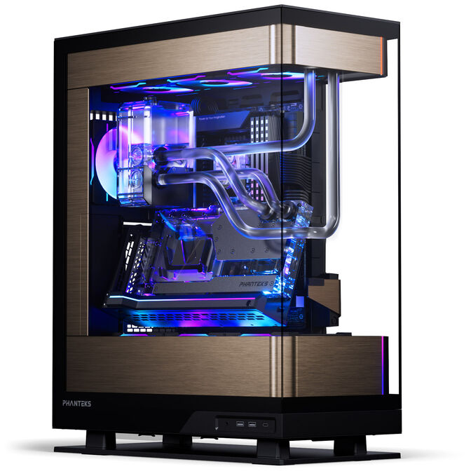 PHANTEKS Evolv X2 PC-Geh&auml;use, Midi-Tower, E-ATX, Tempered Glass, DRGB - schwarz / gold image number 1