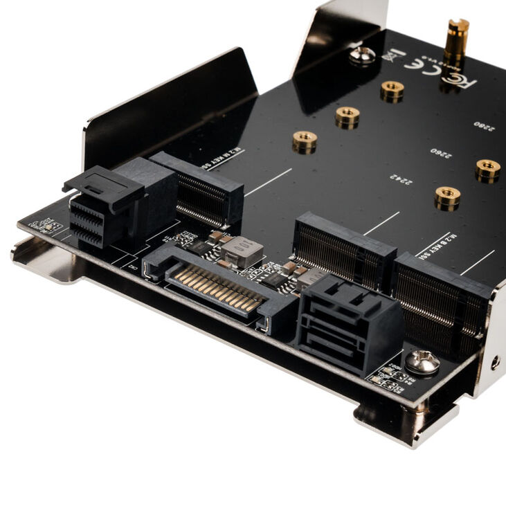 SilverStone SST-SDP12 - 3.5 Zoll für 2x M.2 SATA und 1x M.2 NVMe SSD Mounting Adapter Bracket image number 3