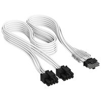Corsair Premium Sleeved 2x 8-Pin zu 12V-2x6-Kabel, f&uuml;r Typ-4-Netzteil - wei&szlig;