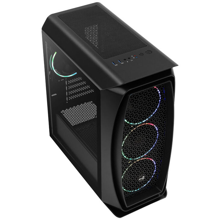 Aerocool Aero One Mini Eclipse Mid Tower, Tempered Glass - Black image number 1