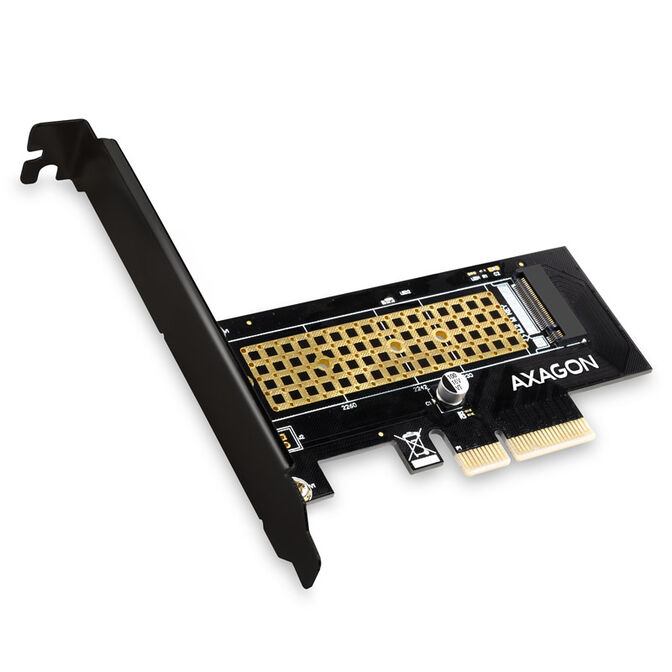 AXAGON PCEM2-N PCIe-3.0-x4-Adapter, 1x M.2-NVMe-SSD, bis 2280 - passive K&uuml;hlung image number 1