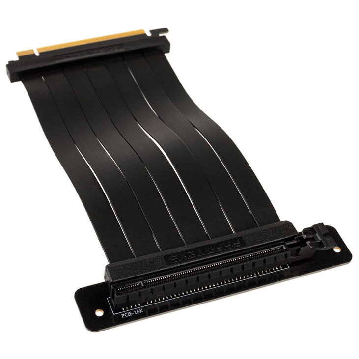 PHANTEKS PCIe x16 Riser Flachband-Kabel, 90 Grad, 22cm - schwarz image number 0